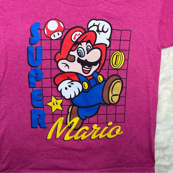 Super Mario T-Shirt Pink Size 5 - Picture 2 of 16